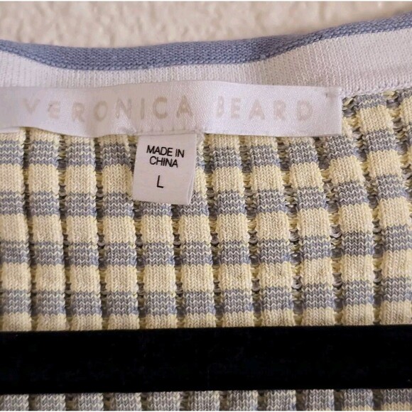 Veronica Beard Dany Ribbed Intarsia Scoop Neck Sweater Size Large As Seen on TV - Picture 3 of 9